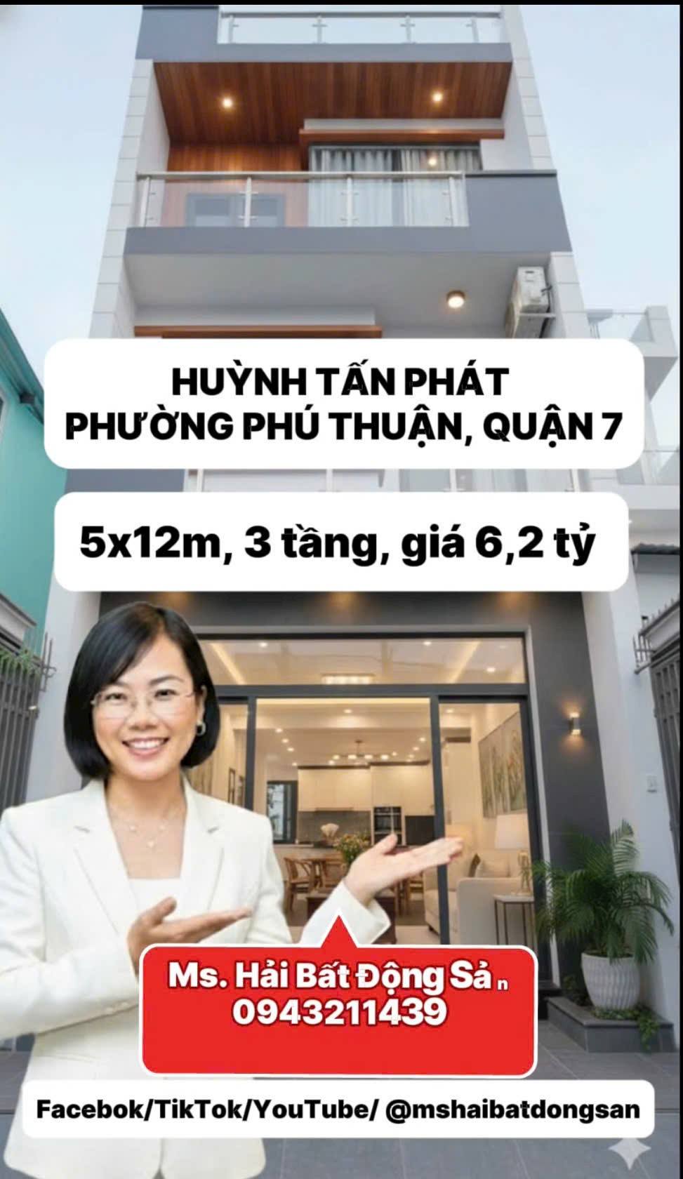  HÀNG HIẾM - NHÀ PHỐ HUỲNH TẤN PHÁT, PHÚ THUẬN, Q. 7 – GIÁ TỐT 6,2 TỶ 