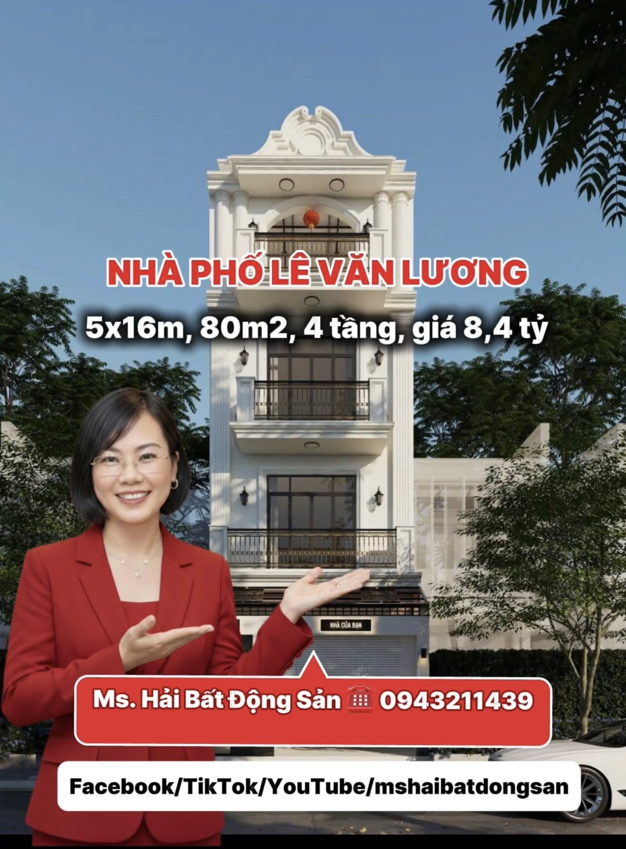  NHÀ PHỐ LÊ VĂN LƯƠNG, NHÀ BÈ – 5 X 16M – 1 TRỆT 2 LẦU + SÂN THƯỢNG – 3 MẶT THOÁNG - CHỈ 8,4 TỶ 