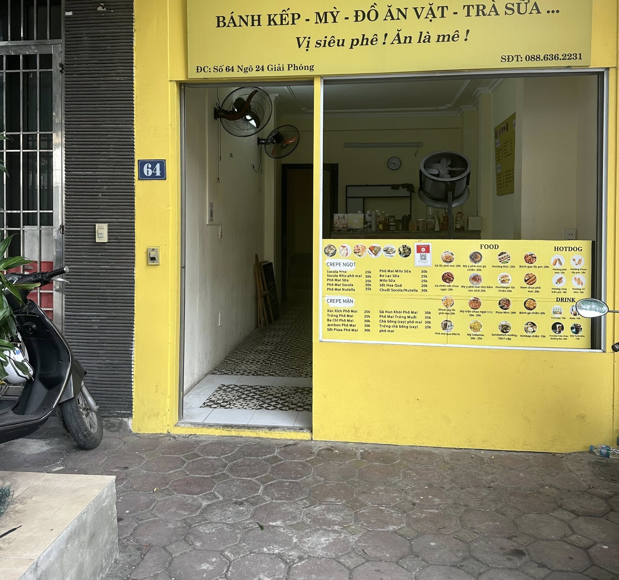  CẦN SANG NHƯỢNG LẠI QUÁN BÁNH CREPE VÀ ĐỒ ĂN VẶT TẠI NGÕ 24 GIẢI PHÓNG 