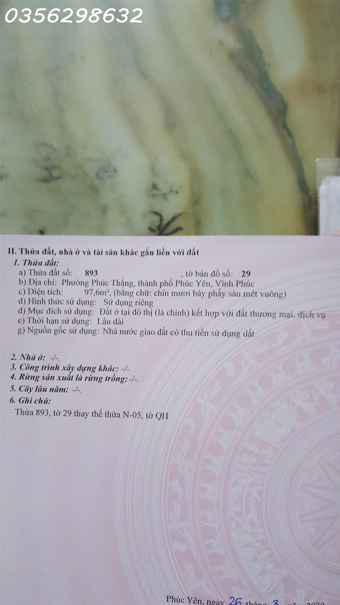  Bán đất tại Hàm Nghi, Phúc Thắng, Phúc Yên, Vĩnh Phúc, 8,5 tỷ, 97,6 m2 