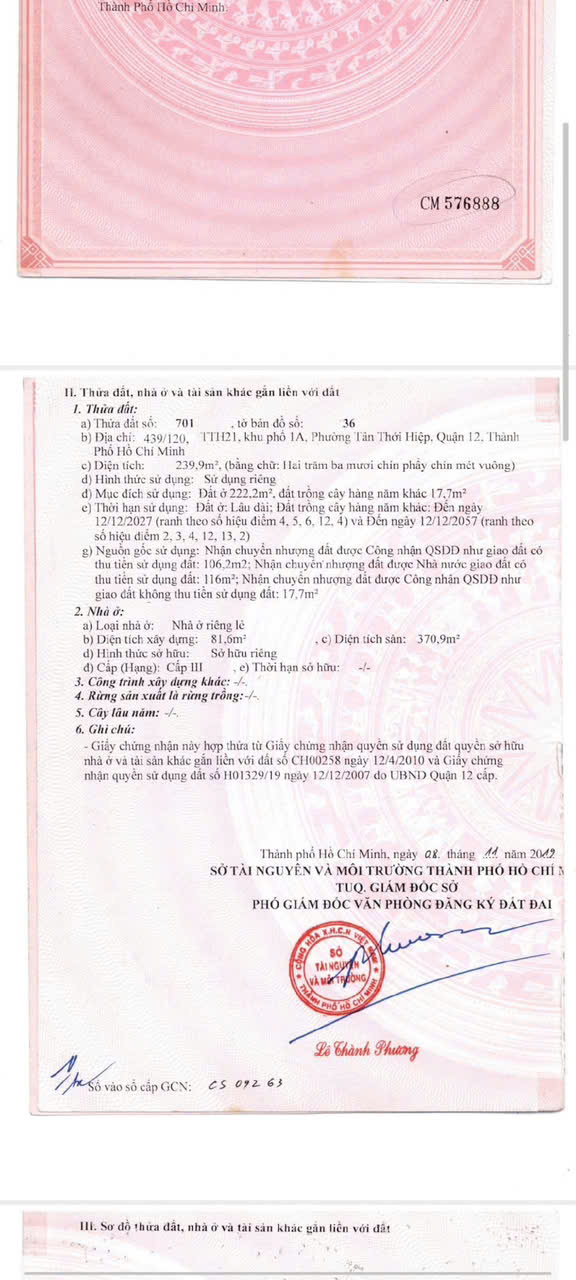  Biệt Thự Sân Vườn 3 Tầng (12x22) Mặt Tiền Nhựa Tân Thới Hiệp, Q12 Giá 13.99 Tỷ 