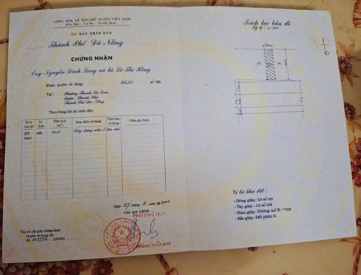  MẶT TIỀN KỲ ĐỒNG – ĐƯỜNG 7M5, VỈA HÈ 8M – TRUNG TÂM THANH KHÊ 