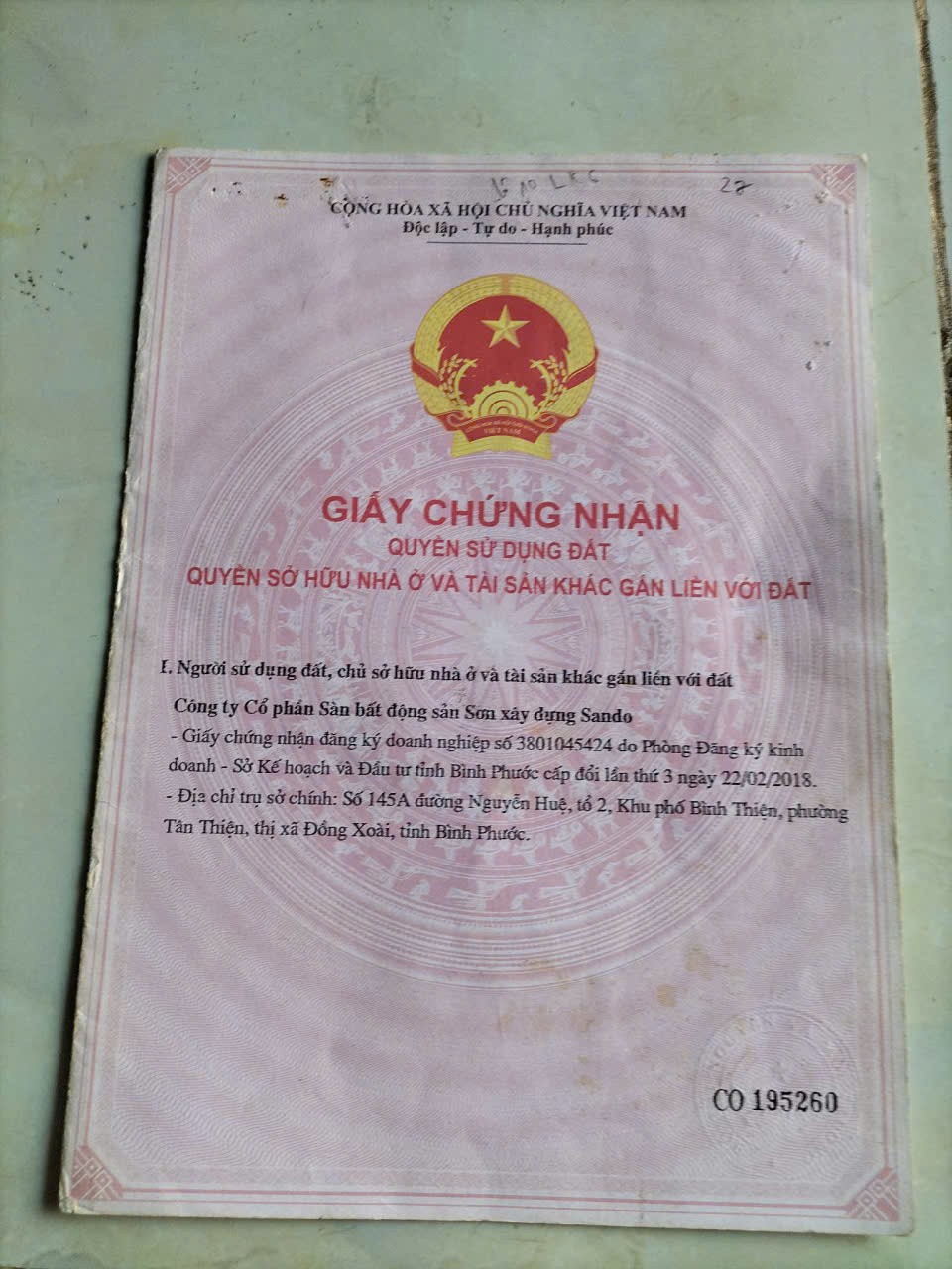  ĐẤT ĐẸP – GIÁ ĐẦU TƯ  – CẦN BÁN NHANH LÔ ĐẤT Tại Xã Tiến Hưng,TP.Đồng xoài, Bình Phước 