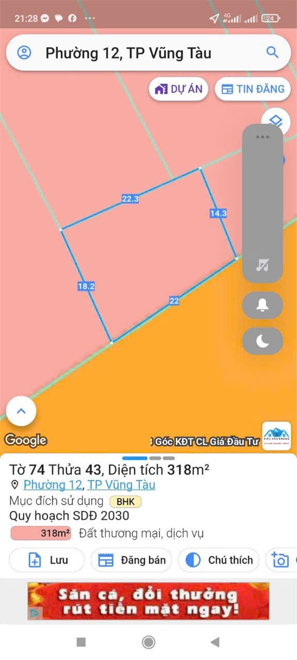  ĐẤT ĐẸP - GIÁ TỐT - Chính Chủ Cần Bán Đất Tại Đường 2/9 Phường 12, Tp Vũng Tàu, BRVT 