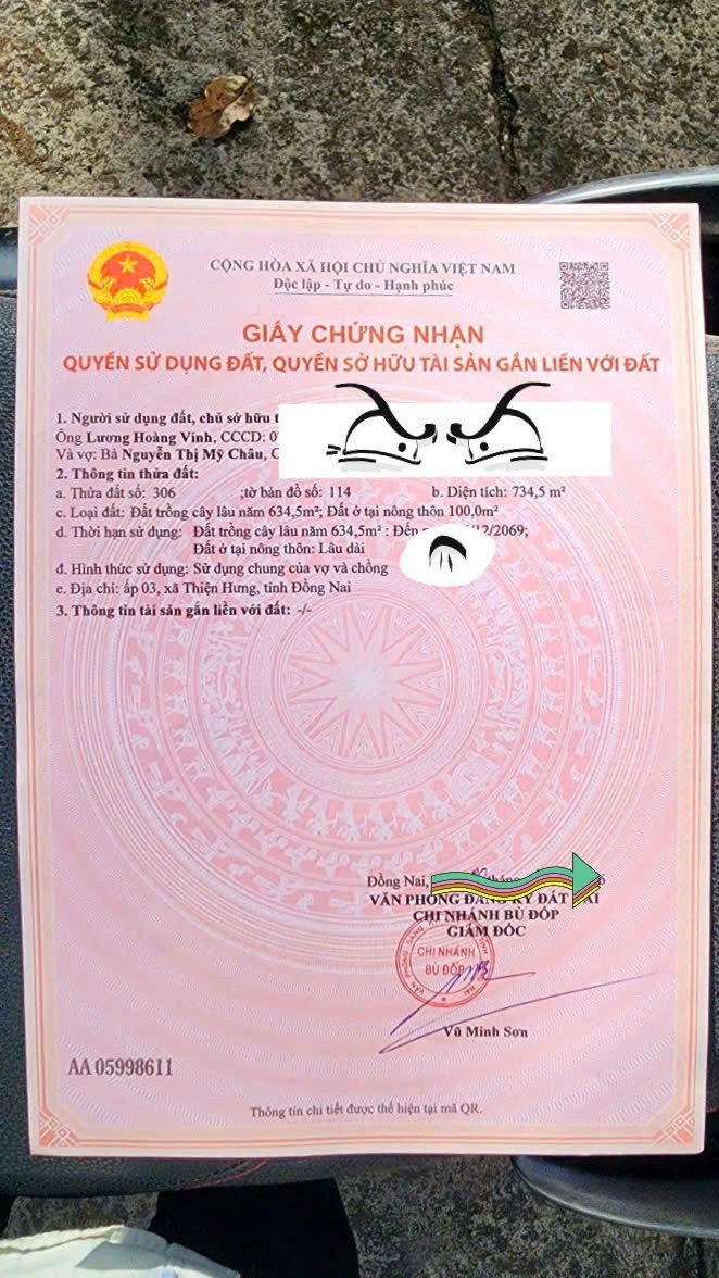  CHÍNH CHỦ Cần Bán 2 LÔ MẶT TIỀN Vị Trí Ấp Thanh Xuân, Xã Thiện Hưng, Tỉnh Đồng Nai 