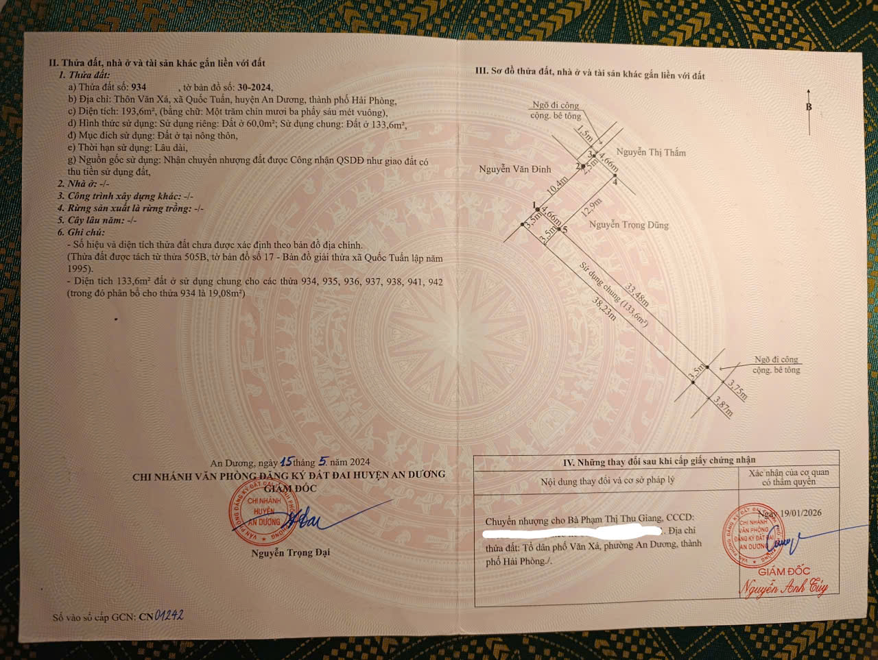  Bán lô đất đẹp tại Văn Xá – Quốc Tuấn – An Dương lô góc 