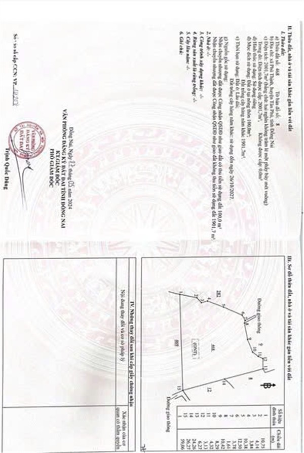  ĐẤT CHÍNH CHỦ - MẶT TIỀN Vị Trí Xã Phú Thịnh, Huyện Tân Phú, Tỉnh Đồng Nai 