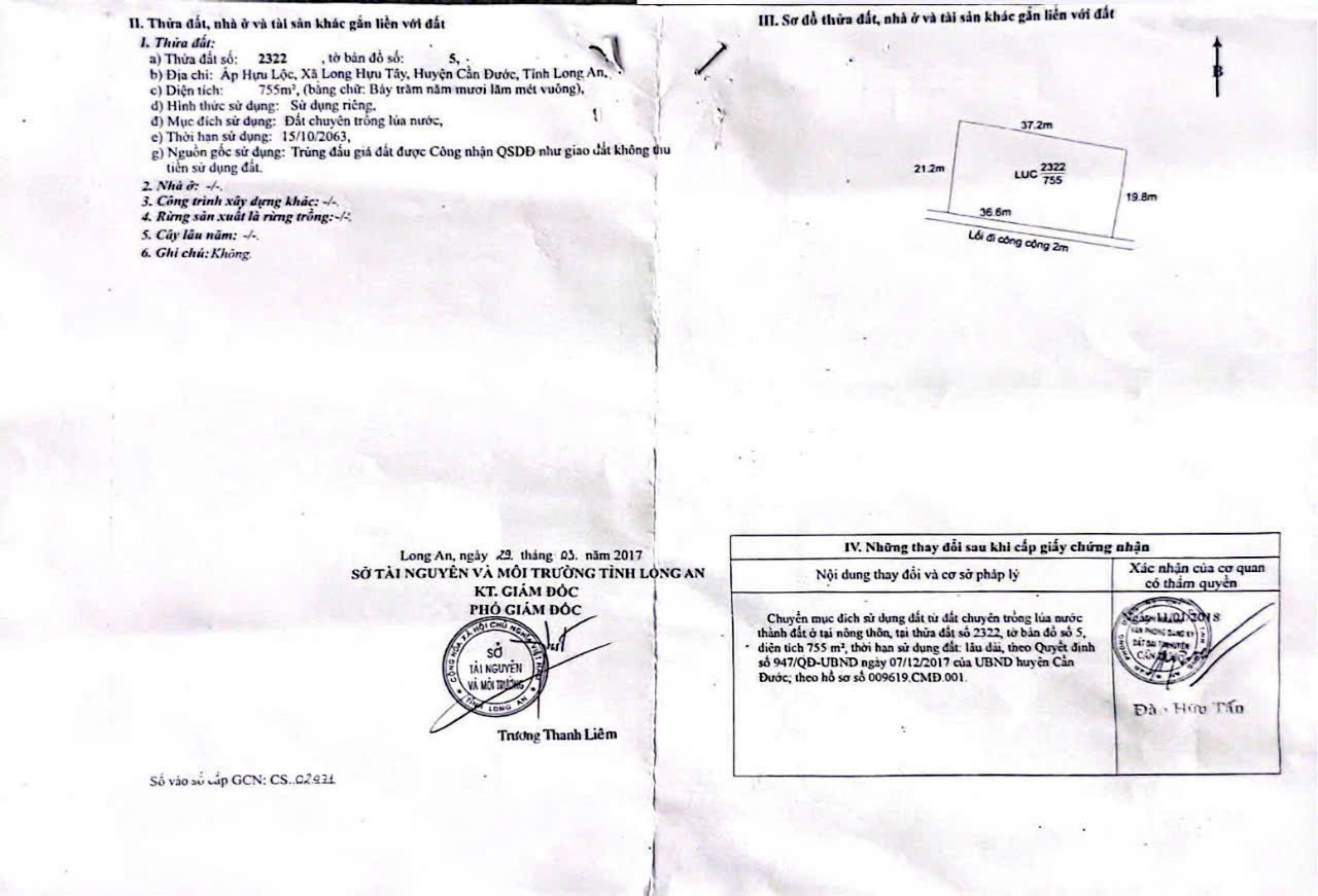  CẦN BÁN 755M2 ĐẤT THỔ CƯ HẺM XE HƠI NH THẨM ĐỊNH 3ty5 