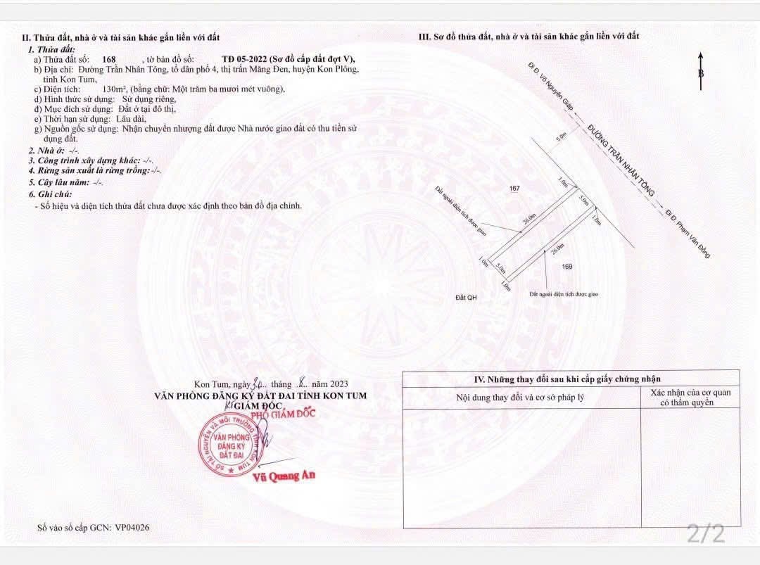  MÂY – GIÁ CHẠM ĐÁY Bán lô đất mặt tiền Trần Nhân Tông, ngay khu Đức Mẹ Măng Đen 