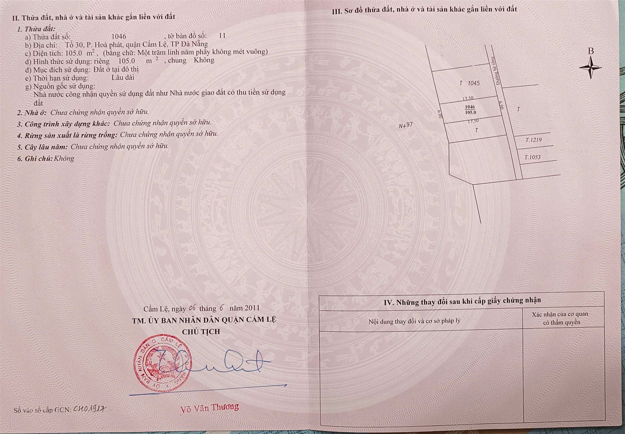  ĐẤT ĐẸP – GIÁ TỐT  – CHÍNH CHỦ CẦN BÁN NHANH LÔ ĐẤT 2 mặt tiền tại quận Cẩm Lệ, TP Đà Nẵng 