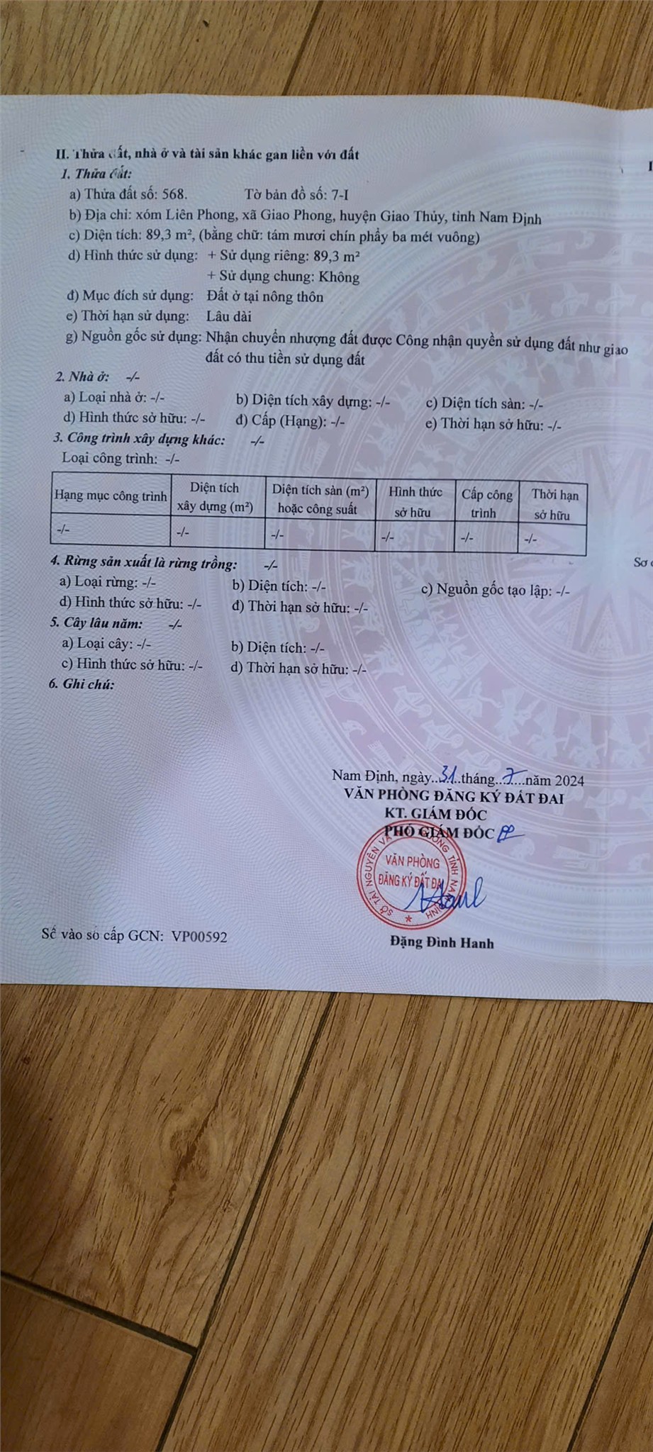  ĐẤT ĐẸP – GIÁ TỐT  – CHÍNH CHỦ CẦN BÁN NHANH LÔ ĐẤT TIỀM NĂNG tại huyện Giao Thủy, tỉnh Nam Định 