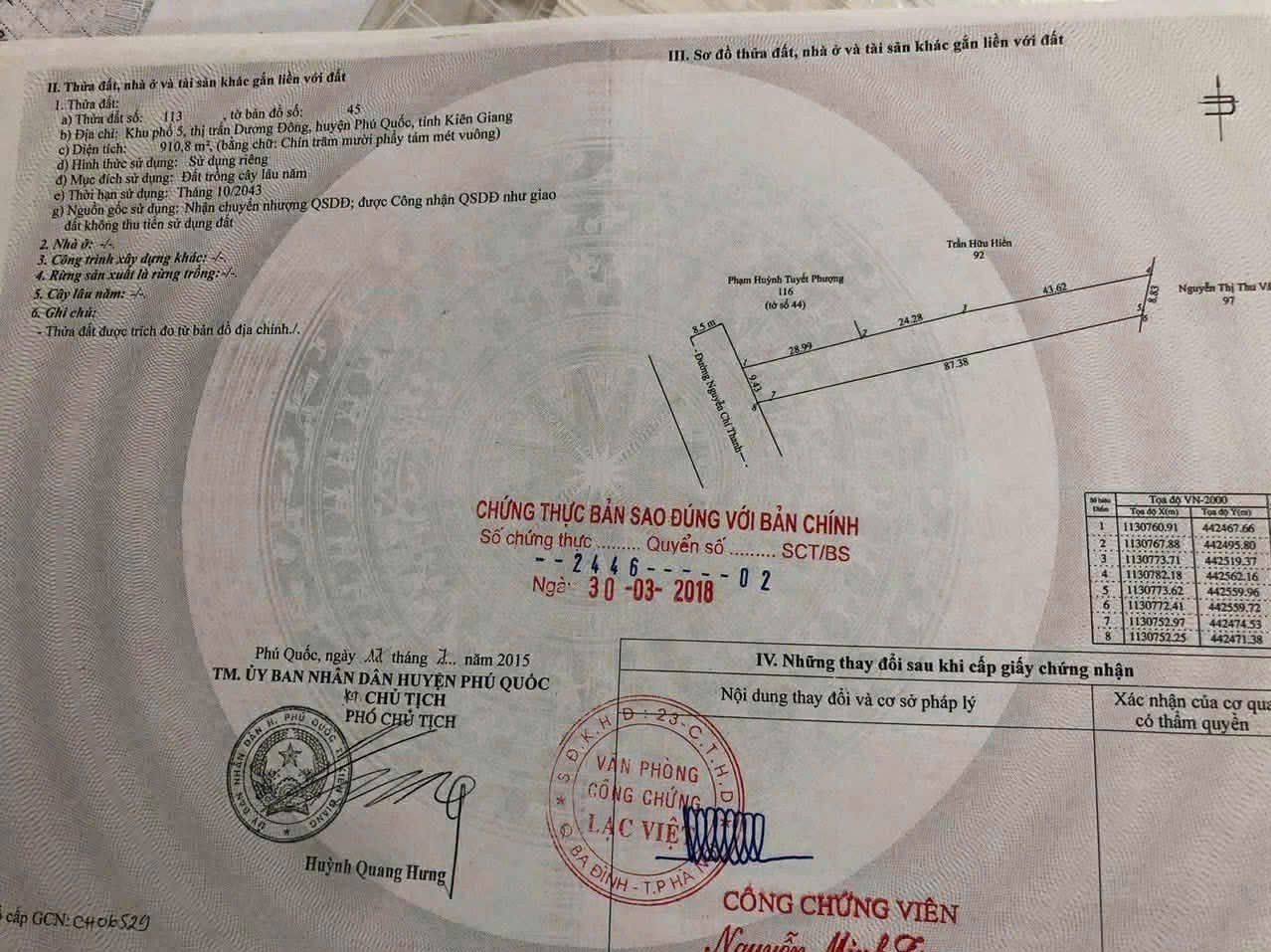  HOT BÁN NHANH LÔ ĐẤT TIỀM NĂNG full thổ cư tại KP5, Đ.Nguyễn Chí Thanh, Đặc Khu Phú Quốc, An Giang 