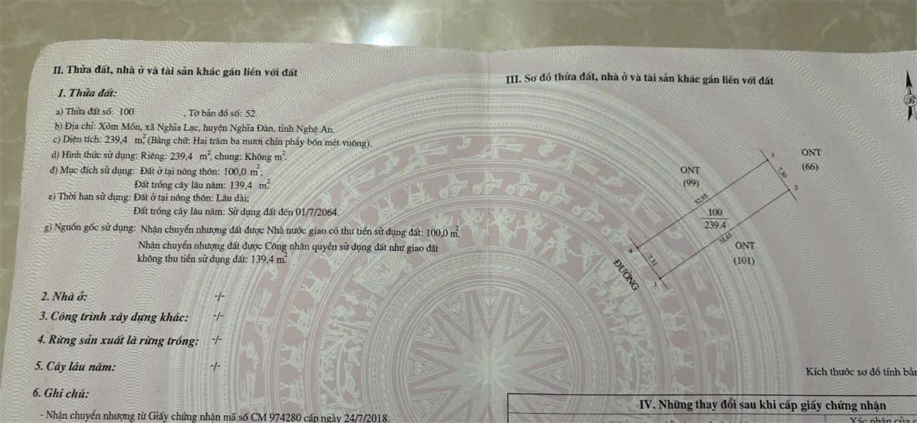  ĐẤT ĐẸP – GIÁ TỐT  – CHÍNH CHỦ CẦN BÁN NHANH LÔ ĐẤT  tại xã Nghĩa lạc, Nghĩa đàn, nghệ An 