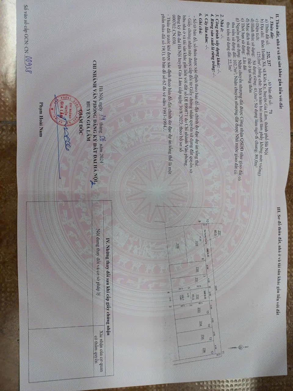  CHÍNH CHỦ CẦN BÁN 45 m2 KIÊU KỴ - GIA LÂM, GIÁ NHỈNH 3 TỶ, LH 0985865658 