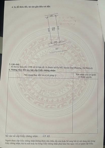  LÔ ĐẤT 80m² TÁI ĐỊNH CƯ HẠ MỖ – ĐAN PHƯỢNG - HÀ NỘI 