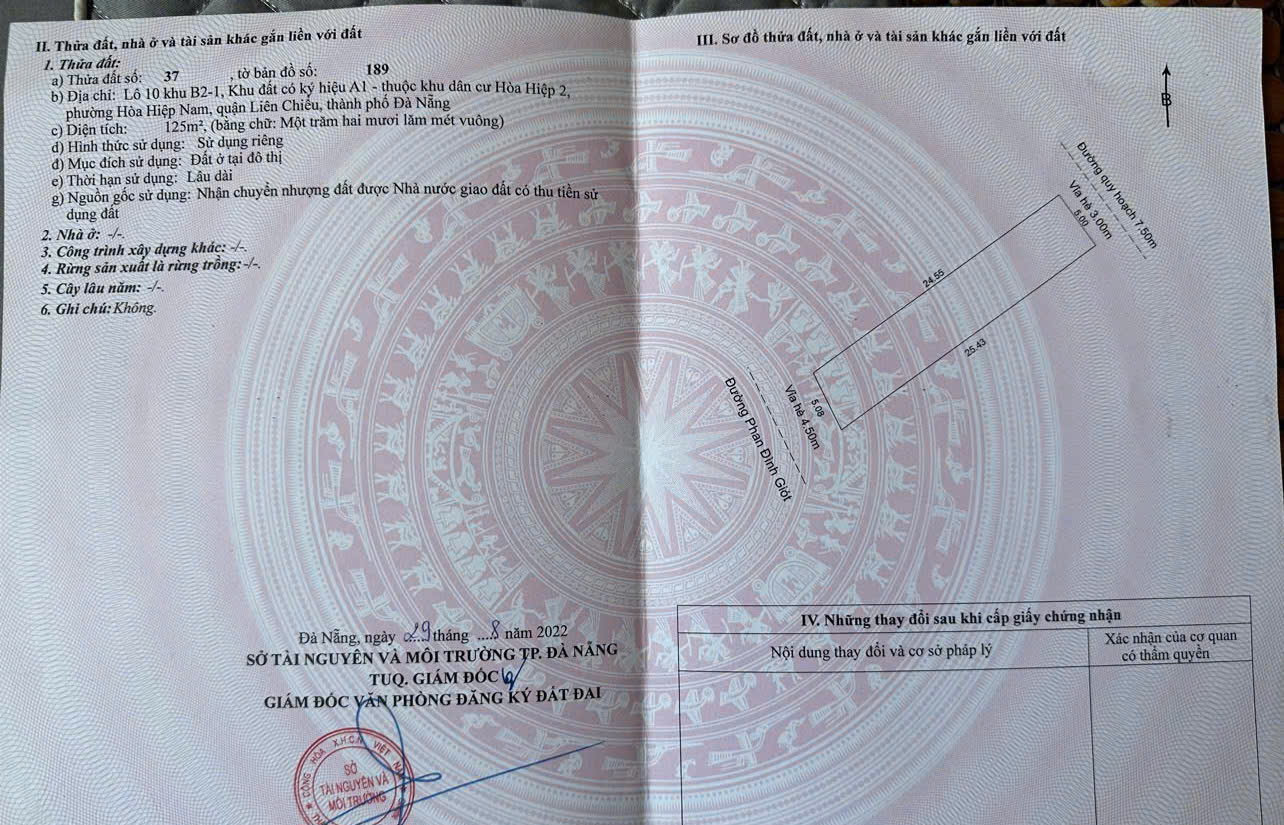  Bán đất MT đường PHAN ĐÌNH GIÓT gần chợ NAM Ô 