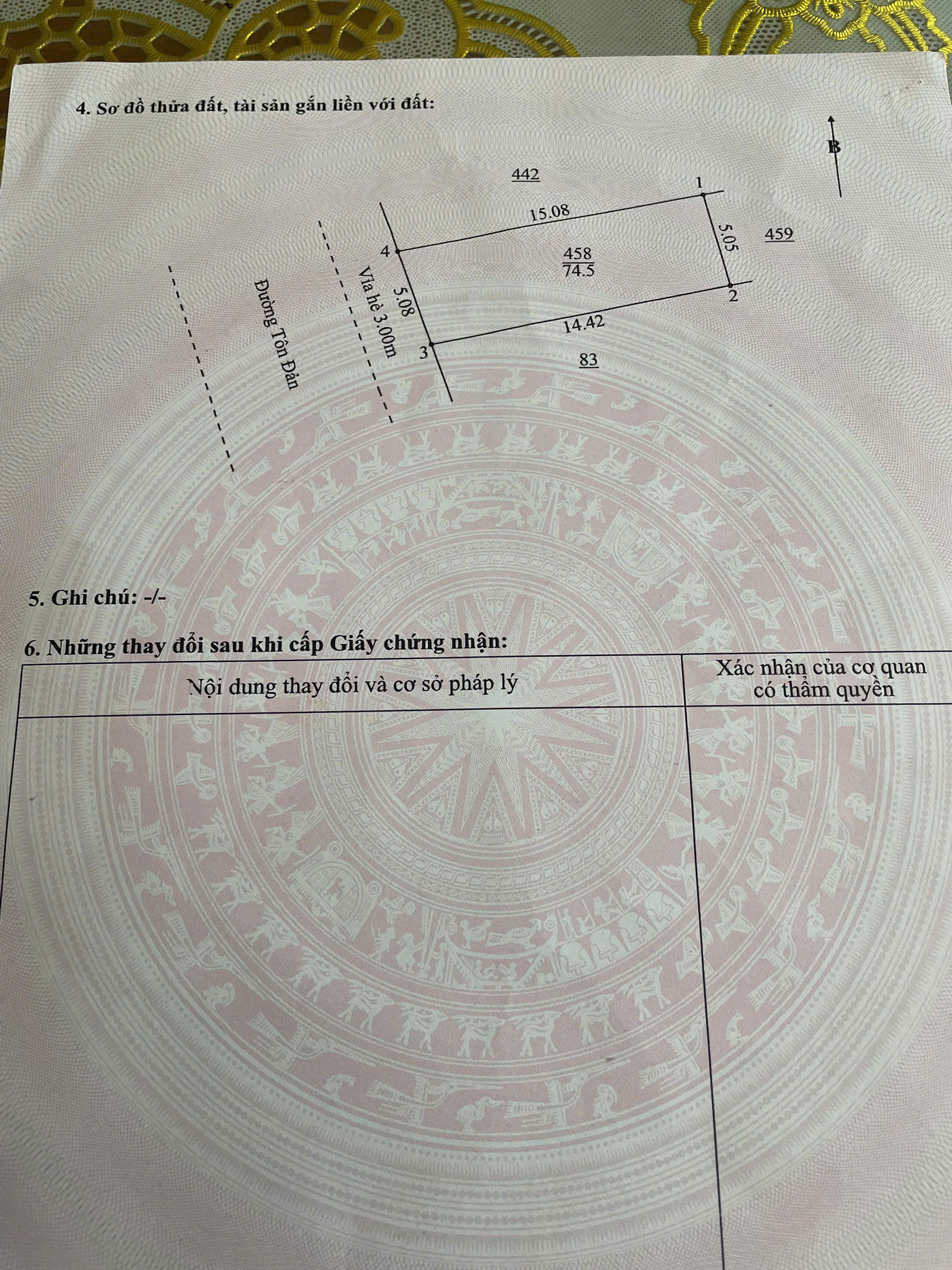  ????????Bán đất đường 7,5m Tôn Đản -  Bán đất tặng nhà C4 kiên cố 