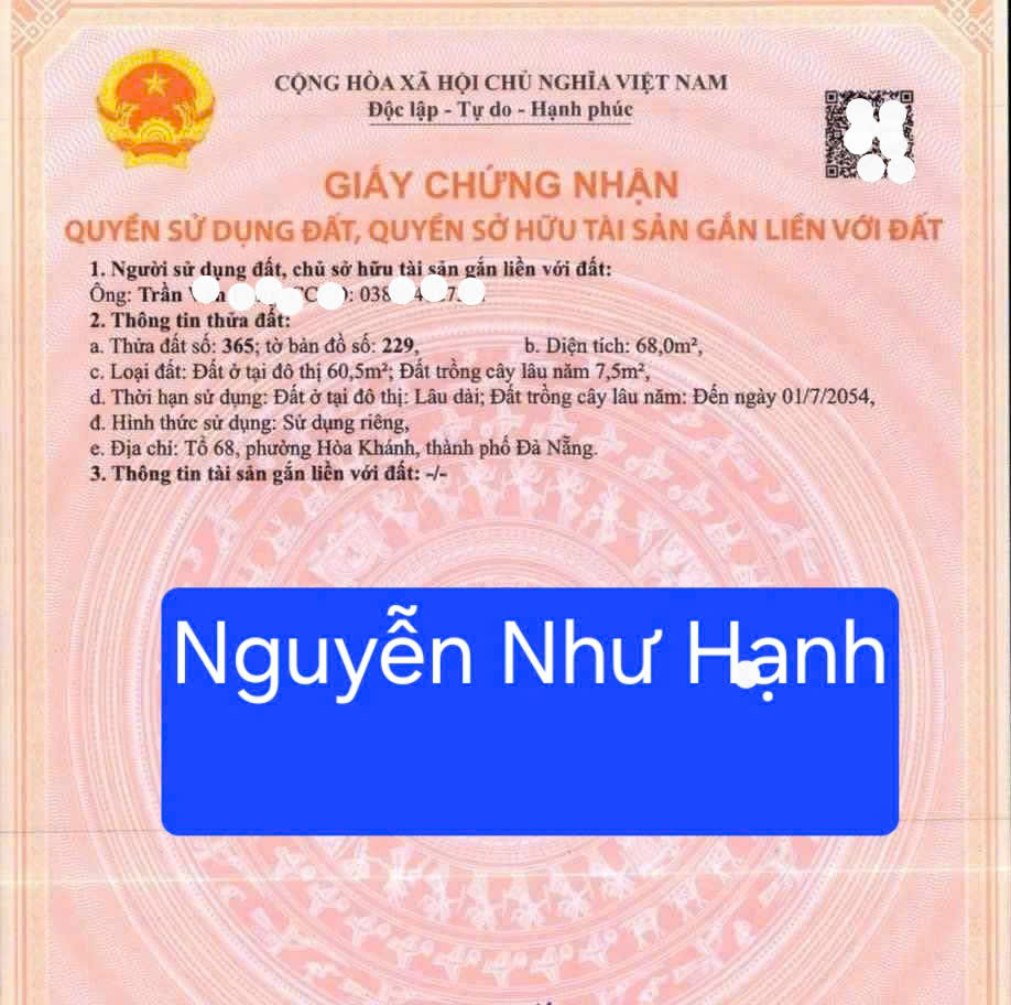  ????????BÁN ĐẤT ĐƯỜNG NGUYỄN NHƯ HẠNH - CÁCH ĐƯỜNG 20M 