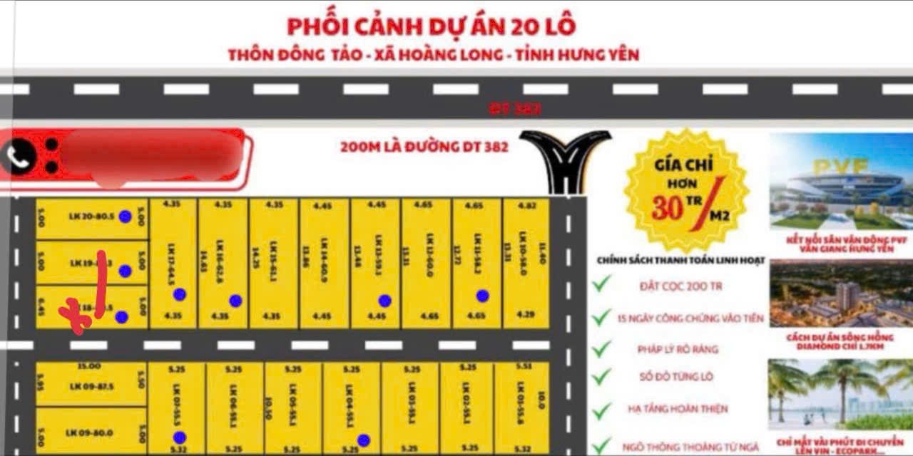  ĐẤT ĐẸP - GIÁ TỐT - CẦN BÁN NHANH LÔ ĐẤT TẠI XÃ Đông Tảo, Khoái Châu, Hưng Yên 