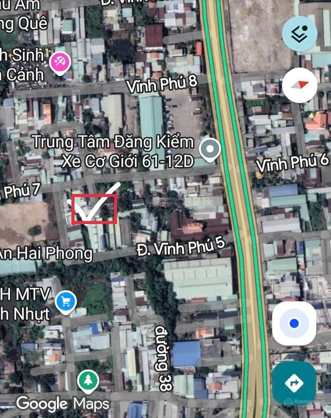  Chính chủ bán nhà vị trí đẹp, đường Vĩnh Phú 7- cách bệnh viện Hạnh Phúc 300m. 