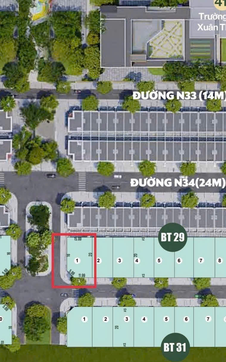  Lô Góc Biệt Thự chuẩn HOA HẬU không có lô thứ 2 *** tại Khu Đô Thị The Link City ( Khu DT Dầu Giây) 