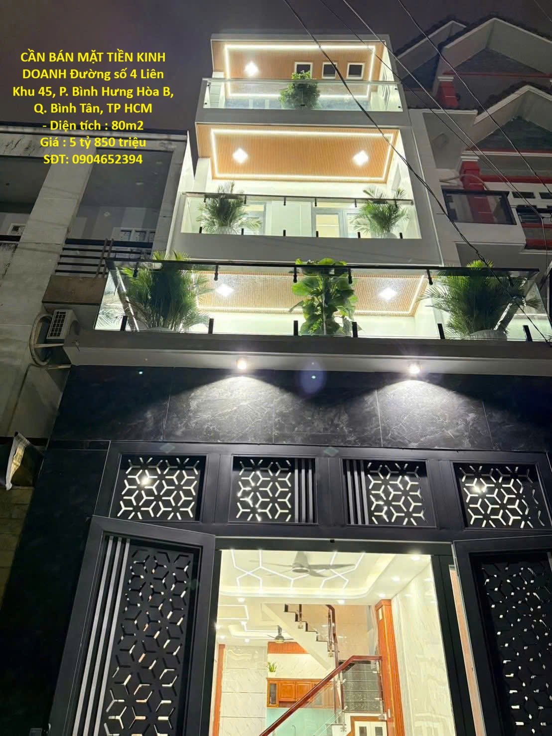  CẦN BÁN MẶT TIỀN KINH DOANH Đường số 4 Liên Khu 45, P. Bình Hưng Hòa B, Q. Bình Tân, TP HCM 