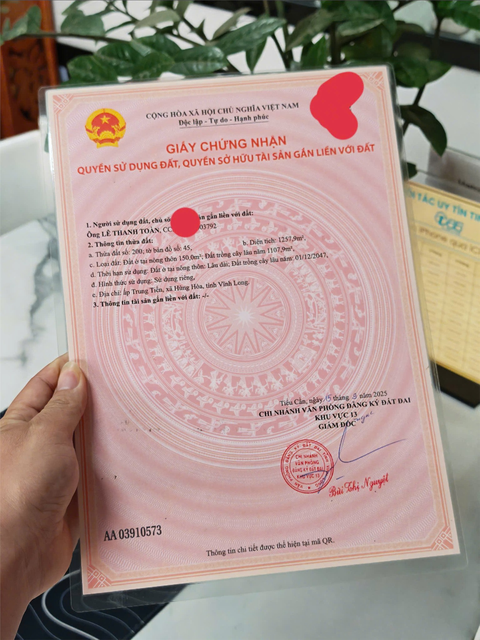  ĐẤT ĐẸP - GIÁ TỐT BÁN NAHNH LÔ ĐẤT Xã Tân Hùng, Tiểu Cần Trà Vinh 