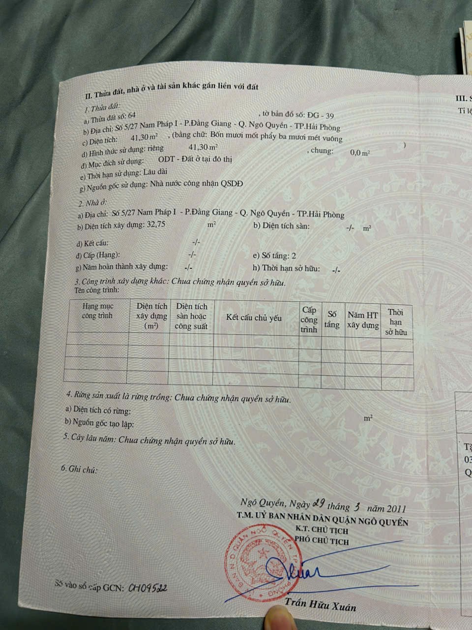  NHÀ RIÊNG CHÍNH CHỦ - GIÁ TỐT - Nam Pháp 1, Phường Gia Viên, Quận Ngô Quyền, Hải Phòng 