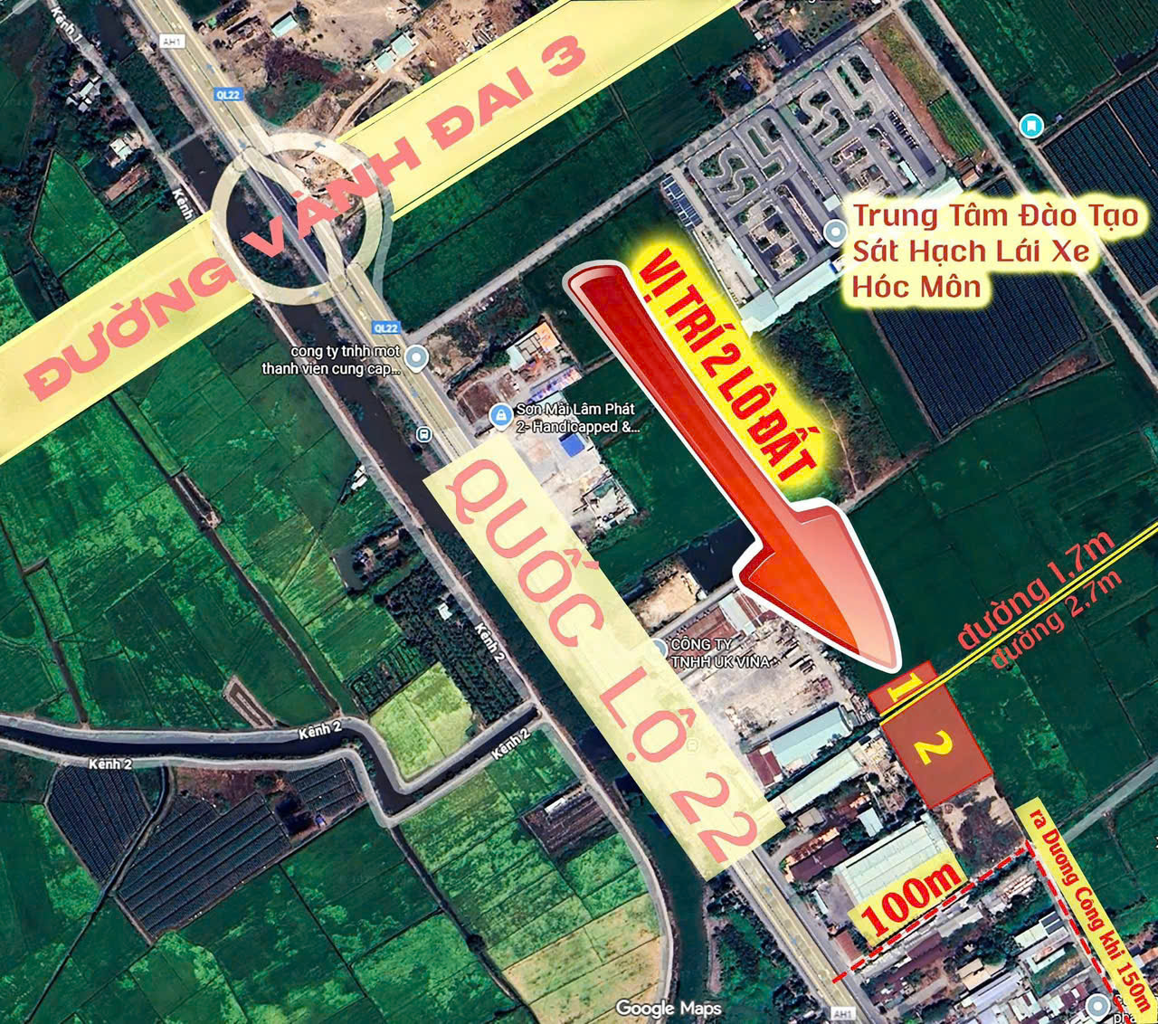  QUỸ ĐẤT LỚN 1/ QUỐC LỘ 22, TÂN HIỆP – GẦN VÀNH ĐAI 3 – CHỈ ~4,7TR/M² 