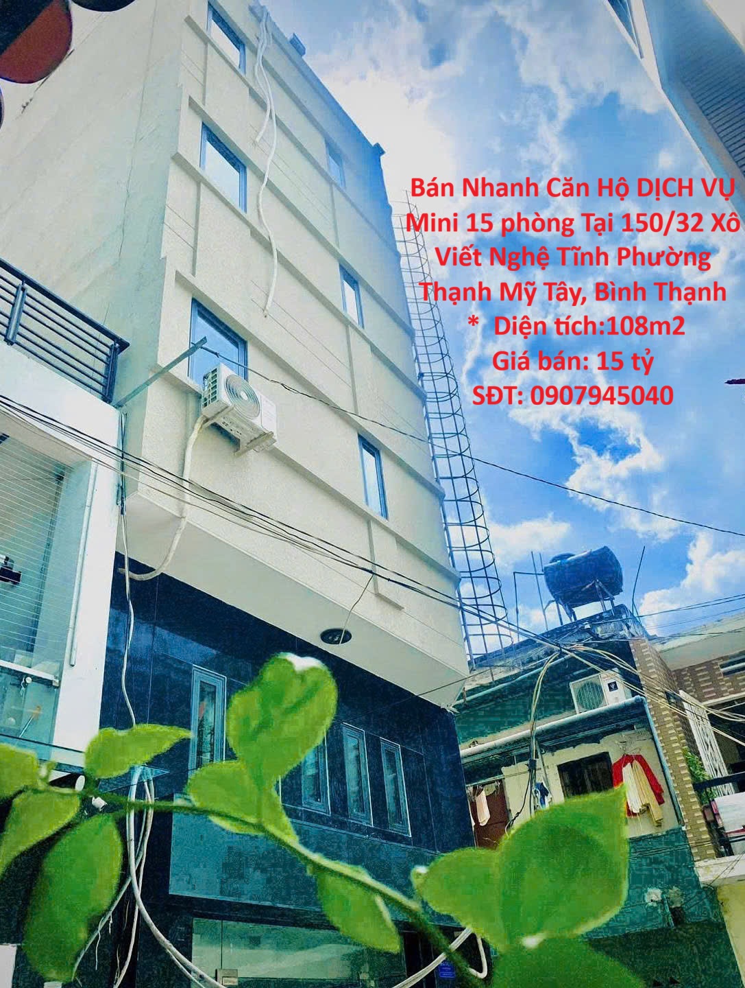  Bán Nhanh Căn Hộ DỊCH VỤ Mini 15 phòng Tại 150/32 Xô Viết Nghệ Tĩnh Phường Thạnh Mỹ Tây, Bình Thạnh 