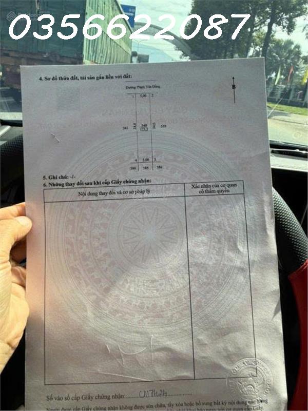  Chính chủ cần bán lô đất mặt iền siêu đẹp trục đường Phạm Văn Đồng, DT 123,2m2, giá đầu tư 