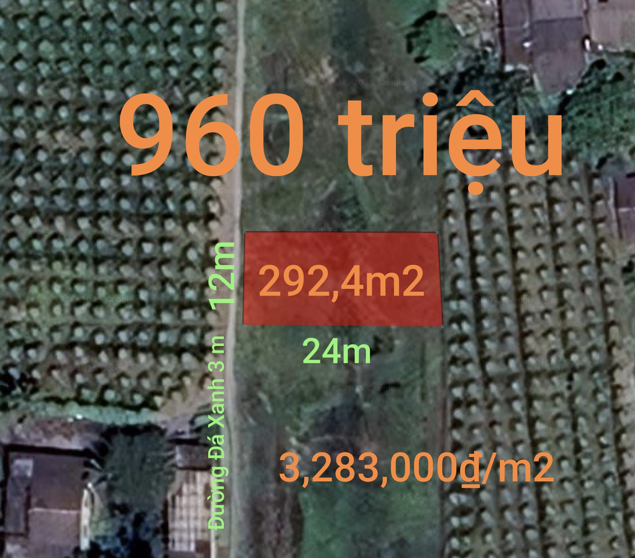  Bán lô đất thổ phân lô giá đầu tư 960 triệu.lô 