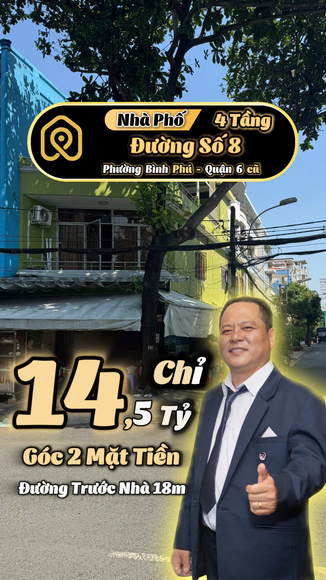  ???? NHÀ 4 TẦNG GÓC 2 MẶT TIỀN BÌNH PHÚ QUẬN 6 - TÌM NHÀ PHỐ - TIMNHAPHO.VN 