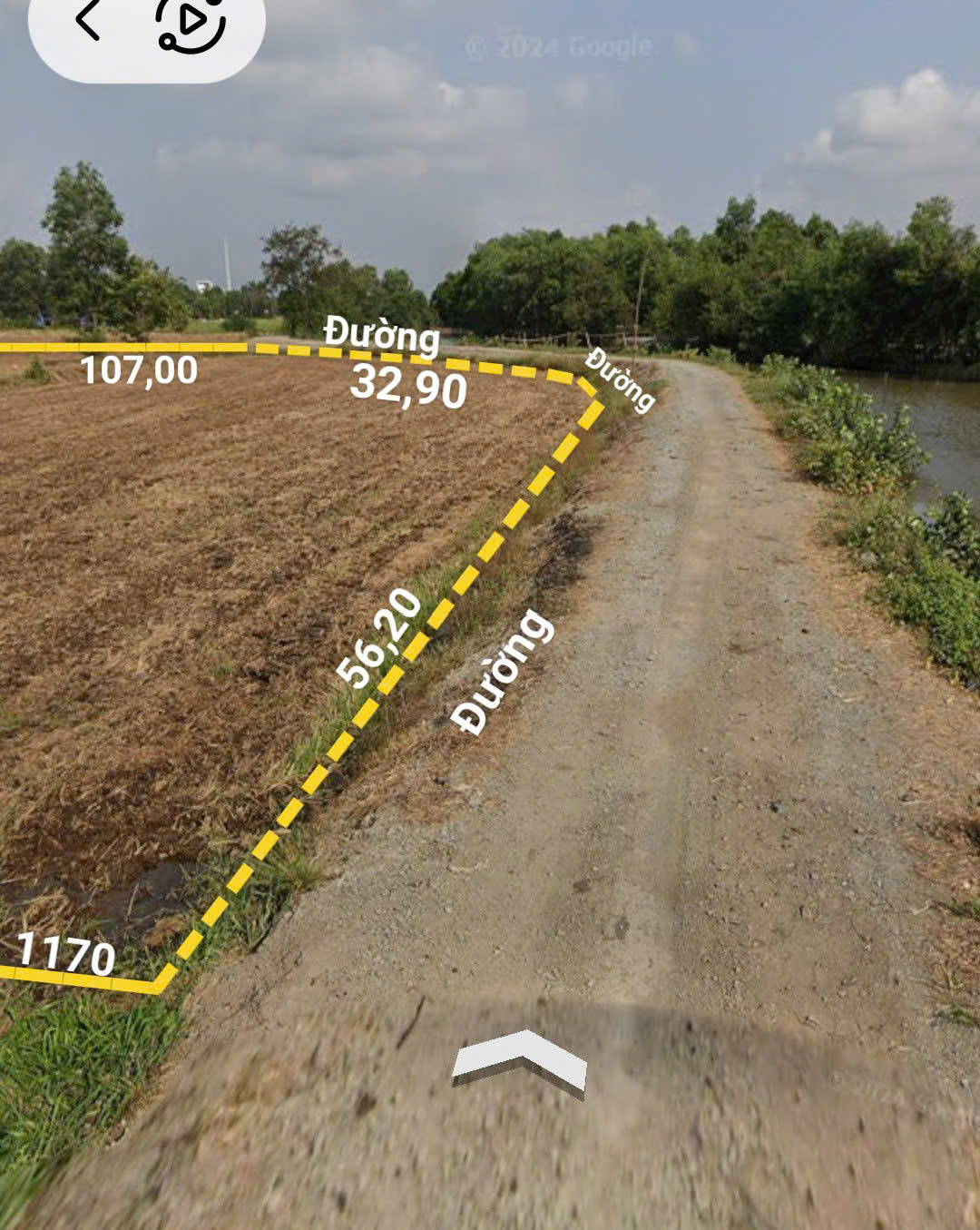  Bán đất mặt tiền 84x117m giá 3 triệu/m Đường Kênh 3 