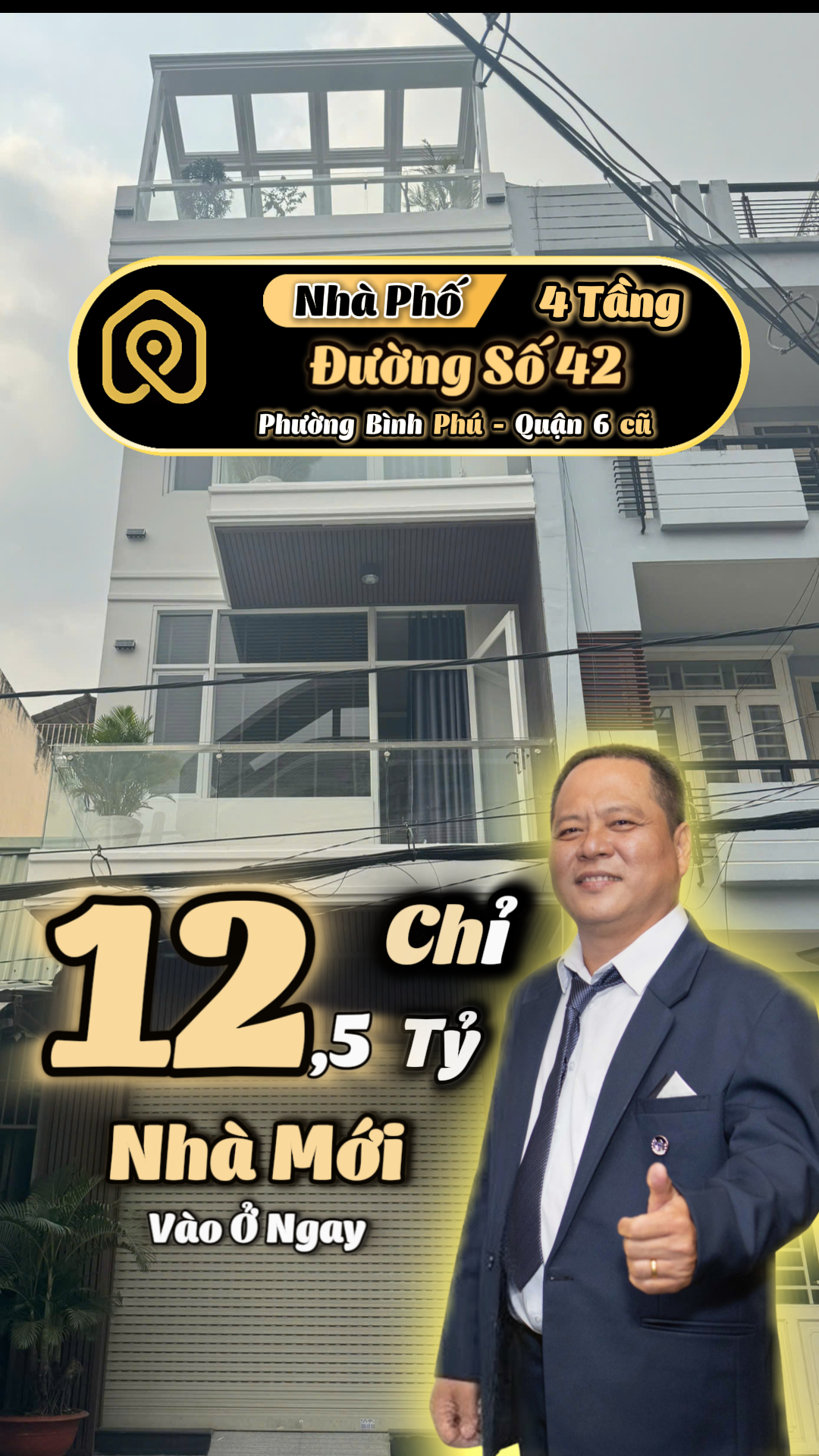  ???? NHÀ MỚI 4 TẦNG – MẶT TIỀN KHU BÌNH PHÚ QUẬN 6 - TÌM NHÀ PHỐ - TIMNHAPHO.VN 