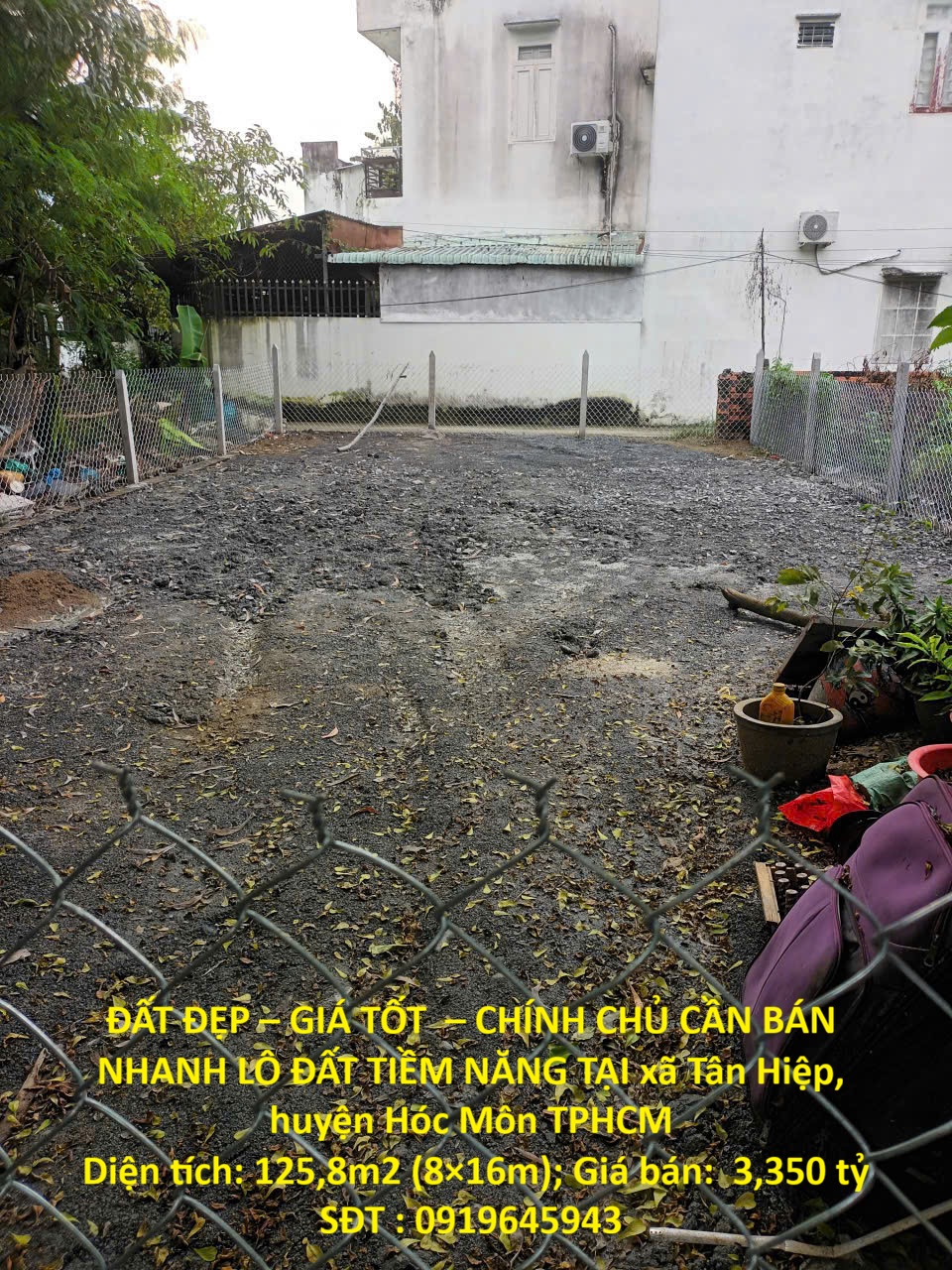  ĐẤT ĐẸP – GIÁ TỐT  – CHÍNH CHỦ CẦN BÁN NHANH LÔ ĐẤT TIỀM NĂNG TẠI huyện Hóc Môn, TPHCM 