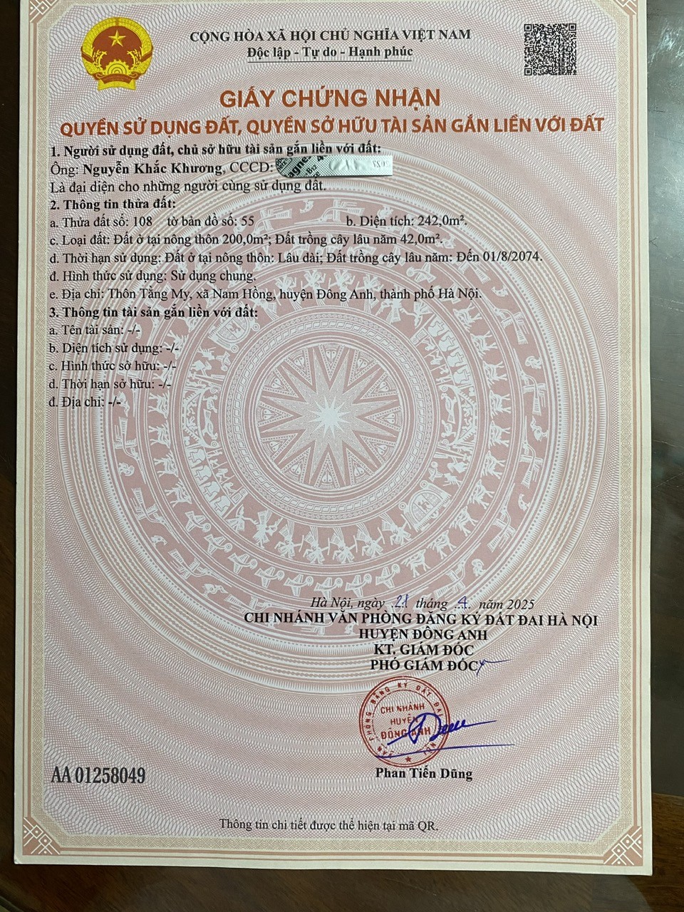  NHÀ ĐẤT ĐẸP – GIÁ TỐT  – CHÍNH CHỦ CẦN BÁN NHANH NHÀ VƯỜN tại Xã Trung Giã (Nam sơn, Sóc sơn), HN 