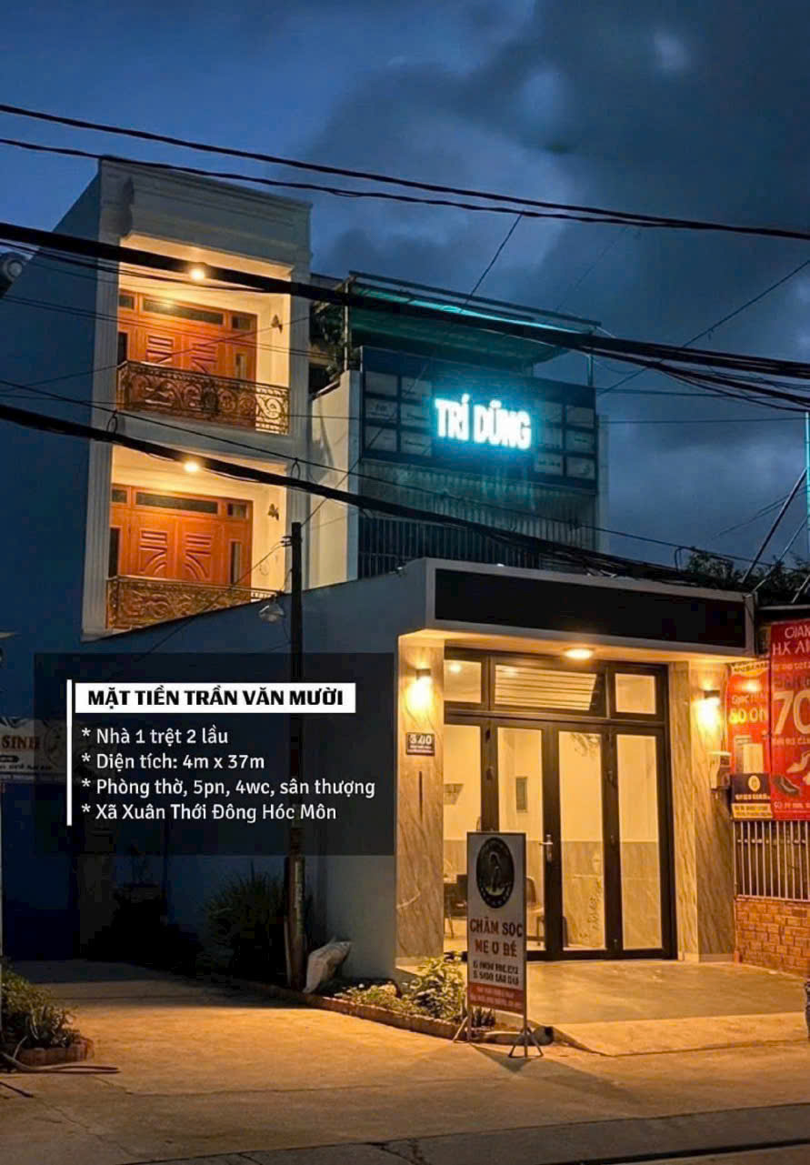  Bán nhà Mặt tiền Trần Văn Mười, Xuân Thới Thượng (nay là xã Bà Điểm- TP.HCM ) 