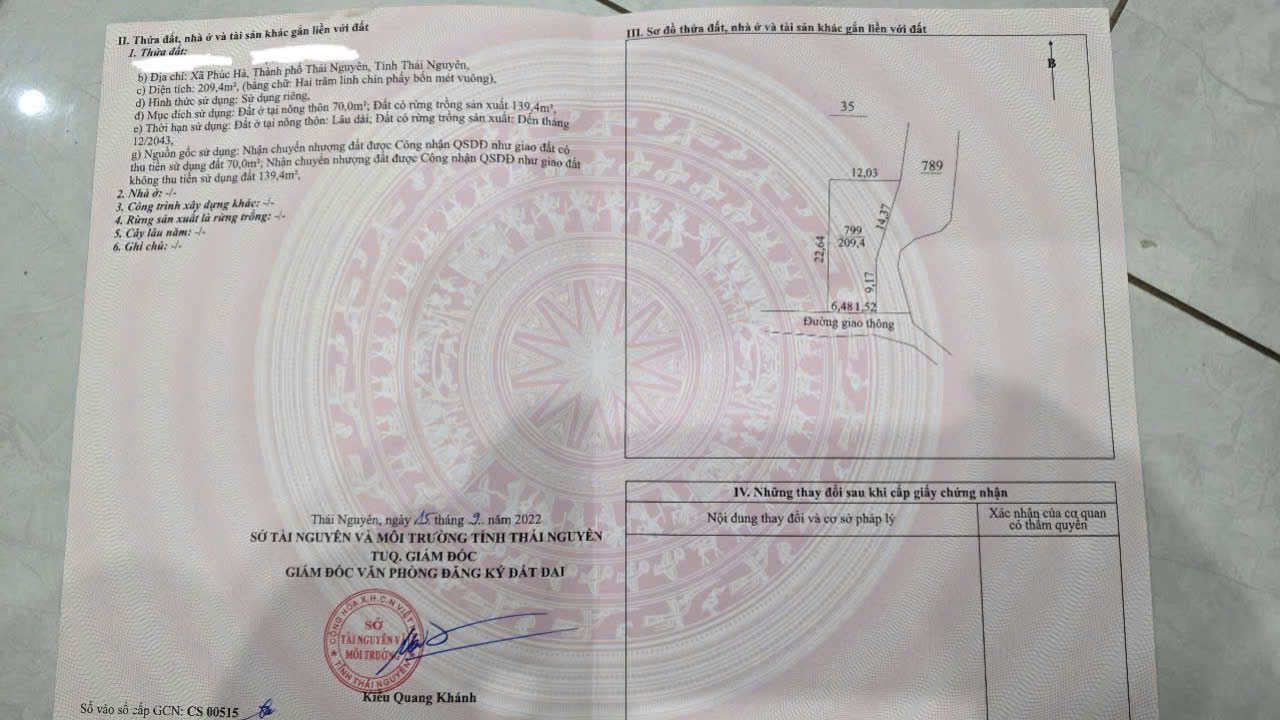  Bán đất vị trí đẹp, sổ đỏ chính chủ phường Quyết Thắng, TP Thái Nguyên 