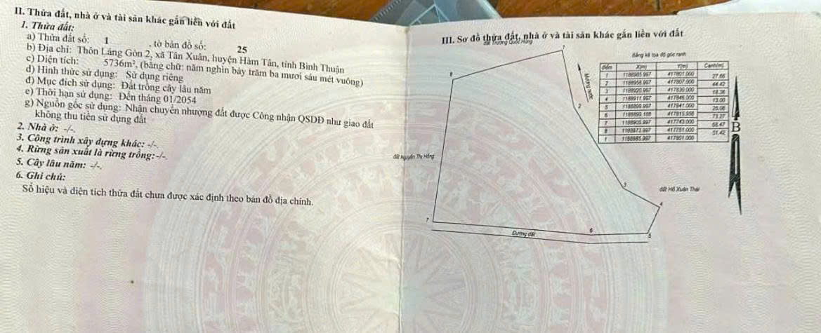  BÁN ĐẤT VƯỜN GIÁ TỐT – SỔ RIÊNG – HÀM TÂN, BÌNH THUẬN 