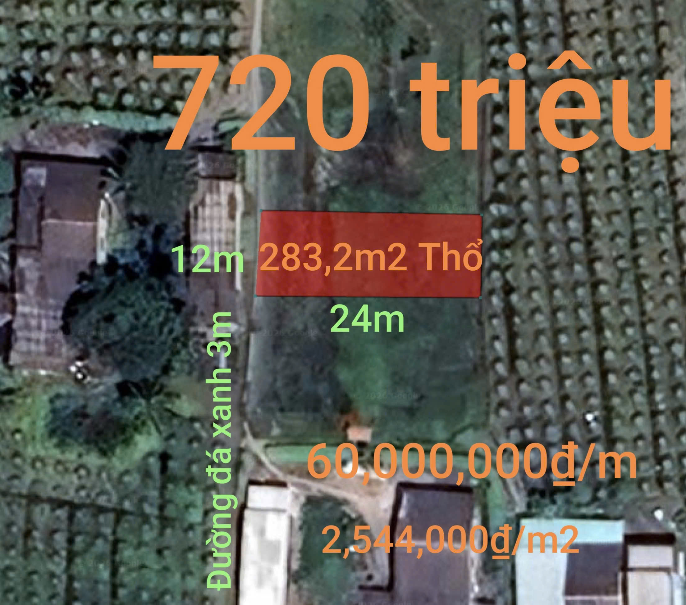  Bán thu hồi vốn lô đất thổ gần KCN Phú Ngãi Trị giá 720 triệu 