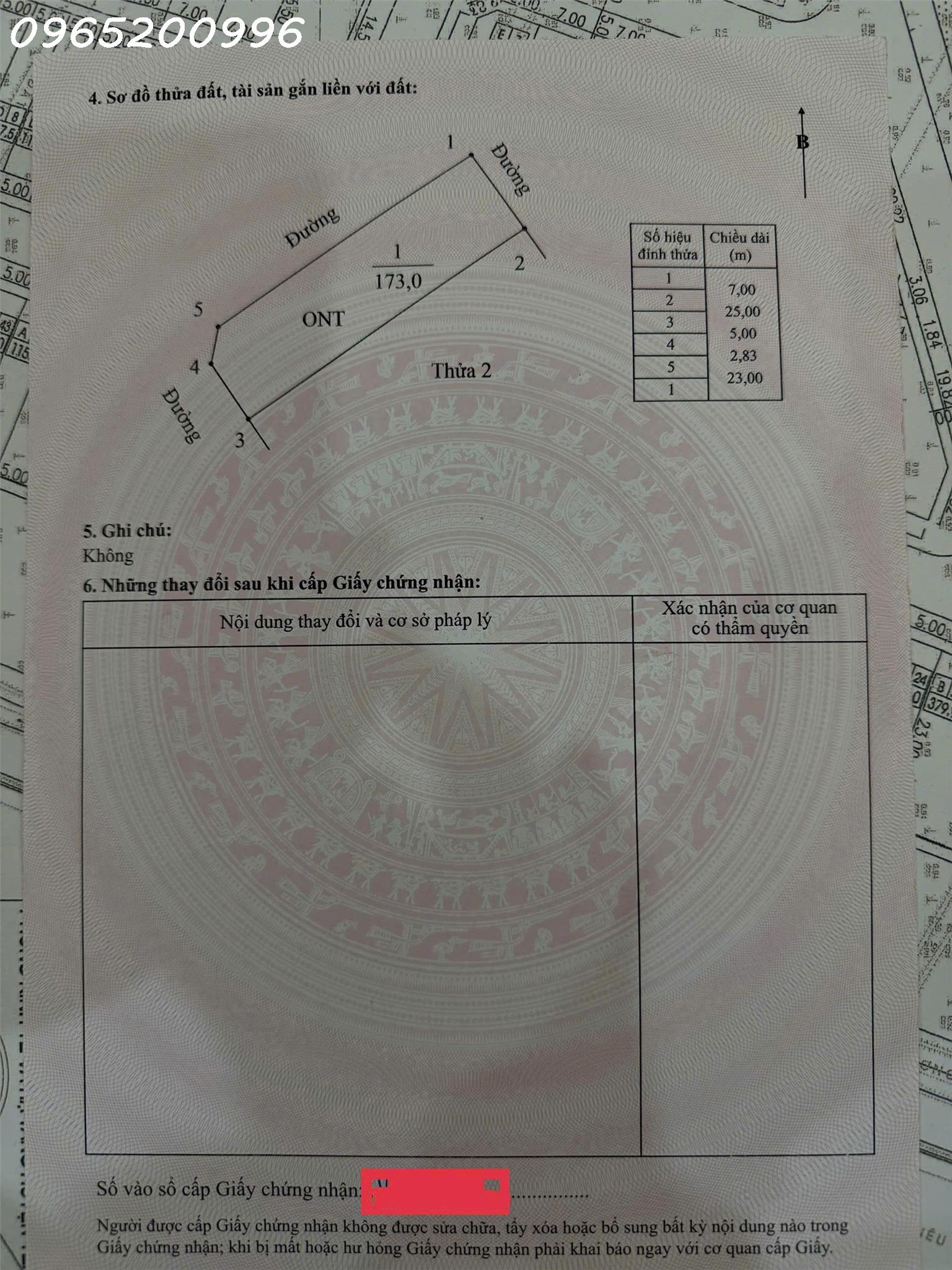  Cần tiền bán nhanh lô đất mặt tiền Xã Khánh Hội, Ninh Bình, DT 173m2, giá 5,3 tỷ 