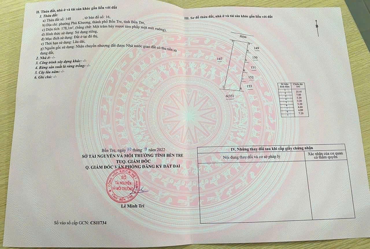  ĐẤT ĐẸP - GIÁ TỐT - Bán GẤP Lô Đất Tiềm Năng Tại Phường Phú Khương, TP Bến Tre( hẻm cfe 999) 