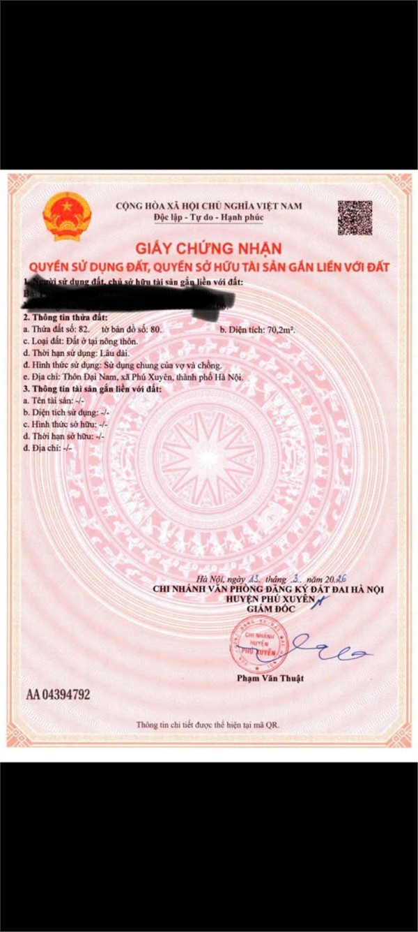  ĐẤT ĐẸP- GIÁ TỐT CHÍNH CHỦ CẦN BÁN NHANH lô đất vị trí đẹp tại xã Phú Xuyên, TP Hà Nội 