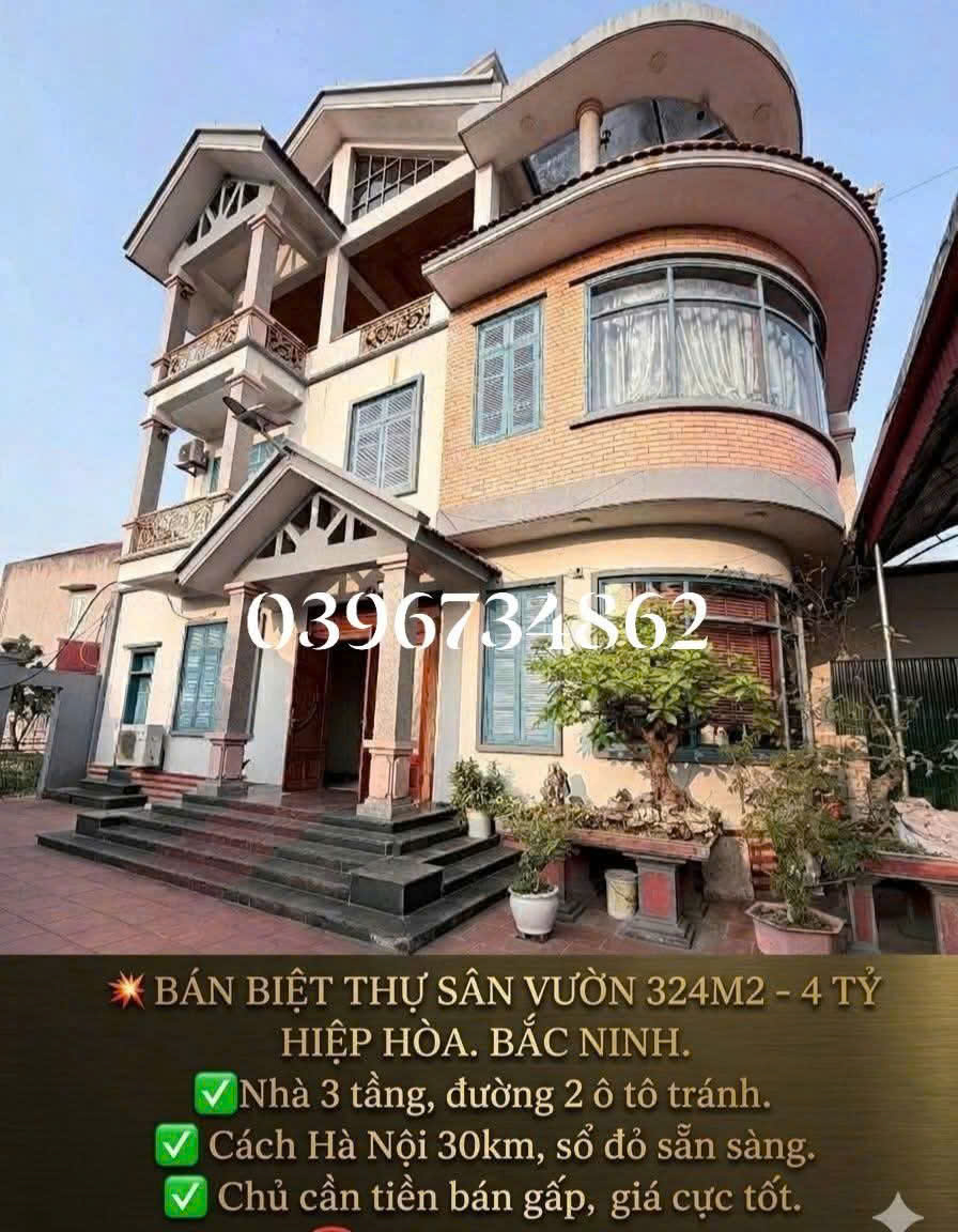  Bán Biệt Thự Sân Vườn 324m2-4 tỷ Hiệp Hoà - Bắc Ninh. 