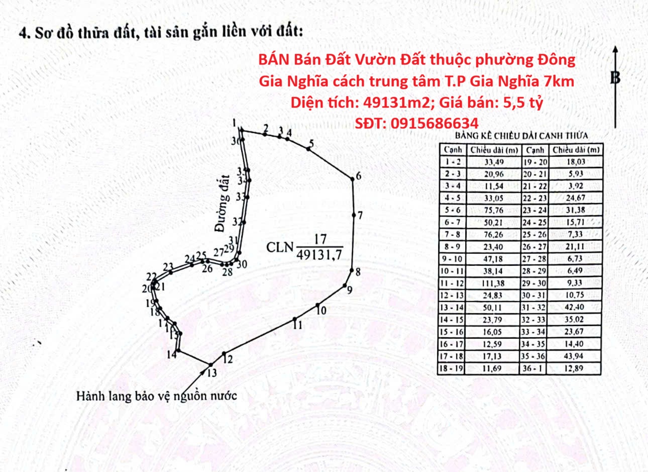  BÁN Bán Đất Vườn Đất thuộc phường Đông Gia Nghĩa cách trung tâm T.P Gia Nghĩa 7km 