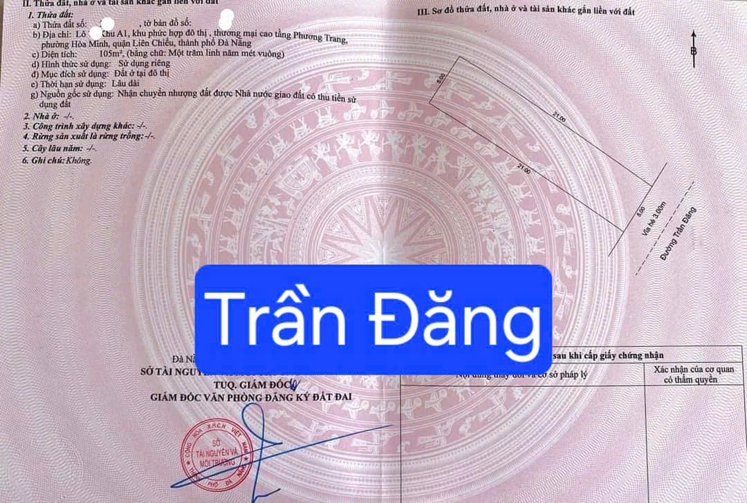  ????????Bán 1 cặp đất đường Trần Đăng - Sát biển - Xây căn hộ đúng bài 