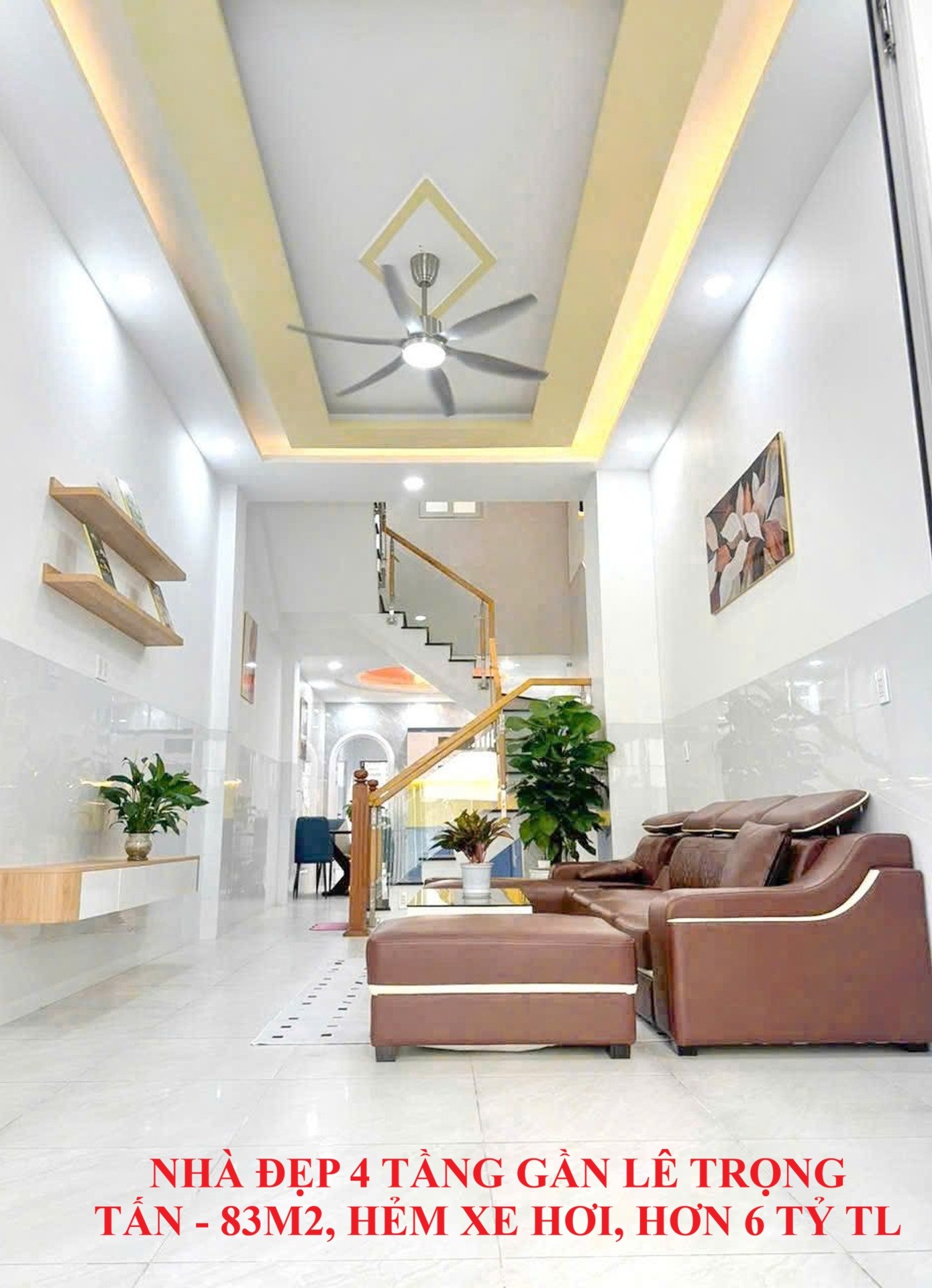  NHÀ ĐẸP 4 TẦNG GẦN LÊ TRỌNG TẤN, 83M2, HẺM XE HƠI, HƠN 6 TỶ TL 