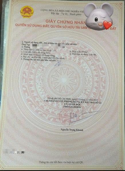  CHÍNH CHỦ BÁN ĐẤT NHÀ BÈ – HẺM 387/29 PHẠM HỮU LẦU, GIÁ TỐT 