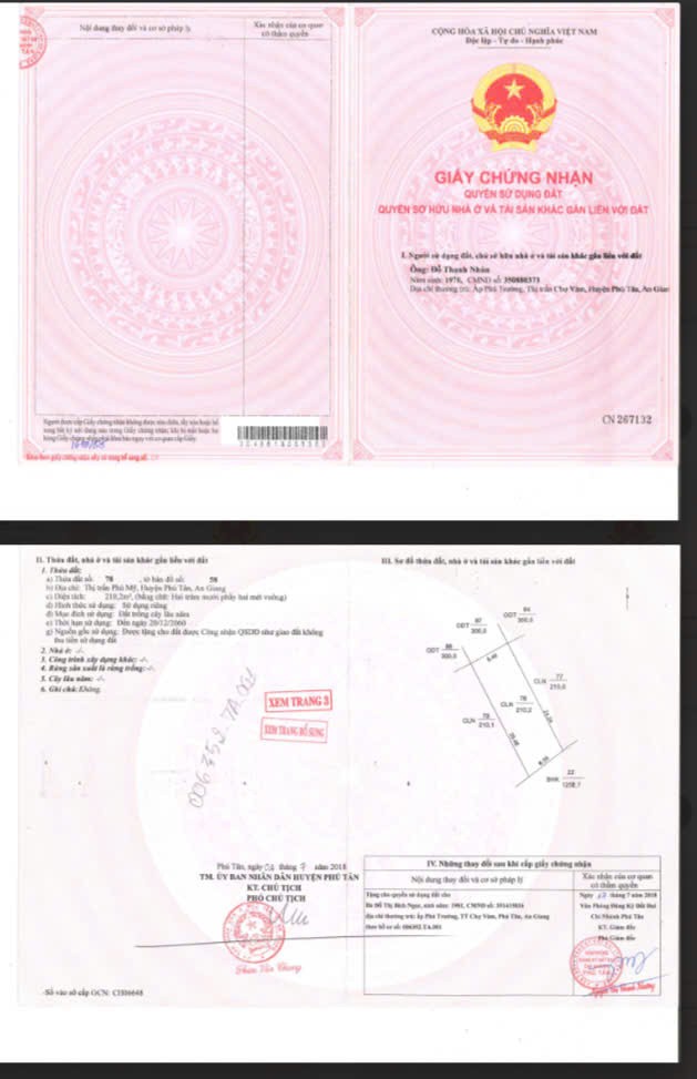  Ngân hàng BIDV thanh lý tài sản - Phú Tân, An Giang 